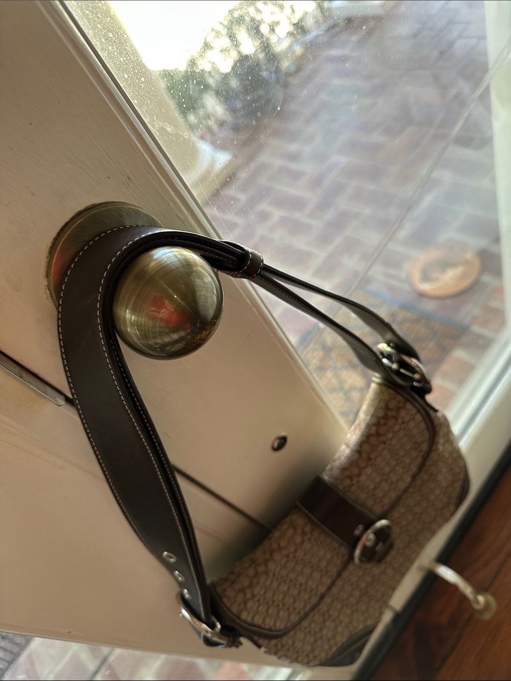 Classic Monogram Shoulder Bag in Brown and Black - Picture 6 of 10